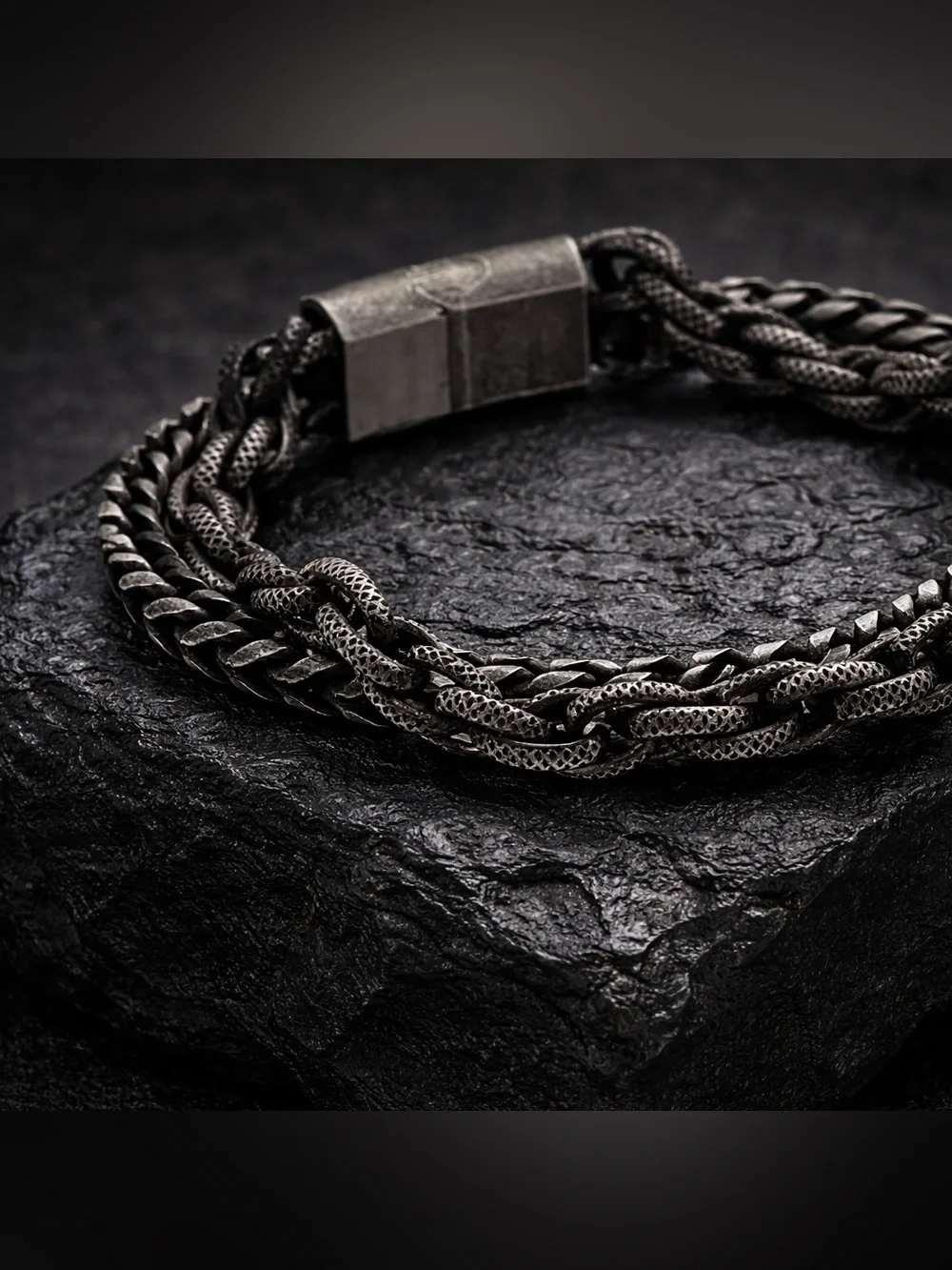 Stainless steel double chain men’s bracelet